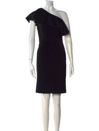 Pre-owned Amanda Uprichard One-shoulder Mini Dress In Black