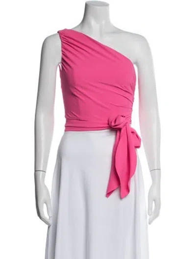 Pre-owned Amanda Uprichard One-shoulder Sleeveless Top In Pink