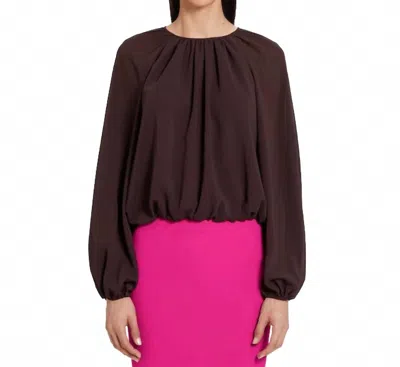 Amanda Uprichard Orla Top In Cocoa In Black