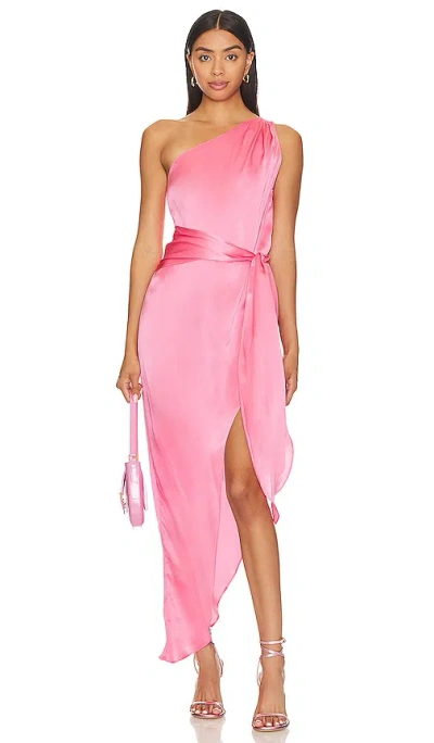 Amanda Uprichard Palmira Maxi Dress In Pink Ribbon