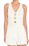 Amanda Uprichard Paltrow V-neck Cropped Vest In White In White