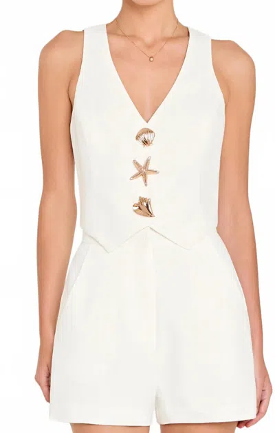 Amanda Uprichard Paltrow V-neck Cropped Vest In White