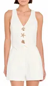 Amanda Uprichard Paltrow Vest With Gold Shell And Starfish Hardware Top In Ivory In White