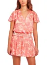 Amanda Uprichard Paros Romper In Pink In Pink