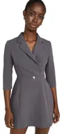 Amanda Uprichard Parsons Blazer Dress Slate In Slate