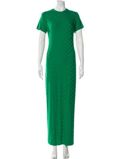 Pre-owned Amanda Uprichard Patterned Long Dress In Green