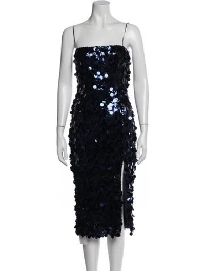 Pre-owned Amanda Uprichard Patterned Midi Length Dress In Blue