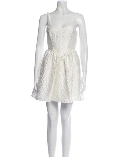 Pre-owned Amanda Uprichard Patterned Mini Dress In White