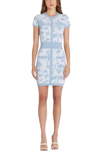 Amanda Uprichard Penelope Knit Dress In White/baby Blue In Multi