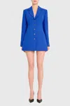 Amanda Uprichard Peralata Blazer Romper In Blue In Blue