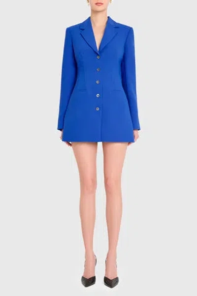 Amanda Uprichard Peralta Blazer Romper In Blue