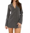 Amanda Uprichard Peralta Blazer Romper In Slate In Multi