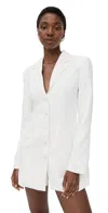 Amanda Uprichard Peralta Blazer Romper Ivory In White