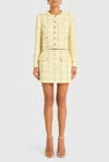 Amanda Uprichard Perth Skirt In Windowpane Yellow