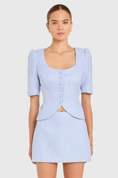 Amanda Uprichard Phoebe Top In Blue