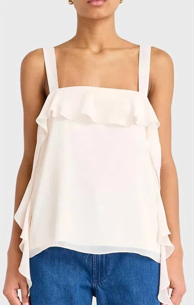 Amanda Uprichard Pinot Top In Antique White In Pink