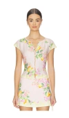 Amanda Uprichard Pinto Front Loop Button Closure Top In Limoncello In Pink