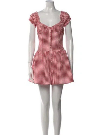 Pre-owned Amanda Uprichard Plaid Print Mini Dress In Pink