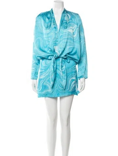 Pre-owned Amanda Uprichard Printed Skirt Set In Blue
