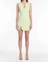 Amanda Uprichard Puzzle Denim Dress In Cucumber In Green
