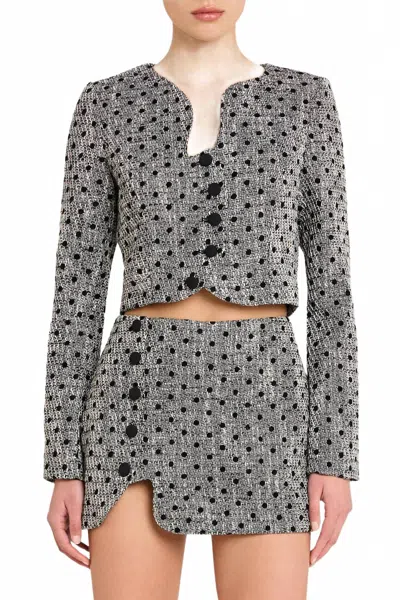 Amanda Uprichard Puzzle Jacket Black White In Gray