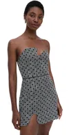Amanda Uprichard Puzzle Strapless Mini Dress Black White In Brown