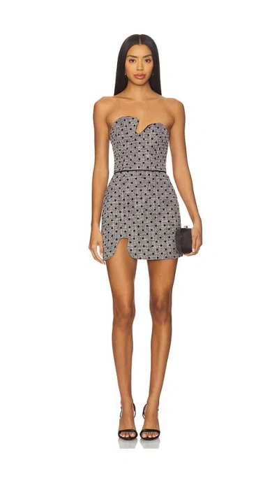 Amanda Uprichard Puzzle Strapless Minidress In Gray