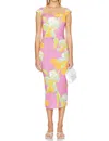 AMANDA UPRICHARD REBECCA MIDI DRESS IN CALYPSO