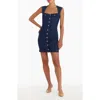 Amanda Uprichard Reeves Button Front Denim Minidress In Heritage Wash