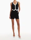 AMANDA UPRICHARD REGAN ROMPER IN BLACK/IVORY