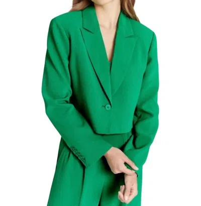 Amanda Uprichard Reggie Crop Blazer In Jungle In Multi