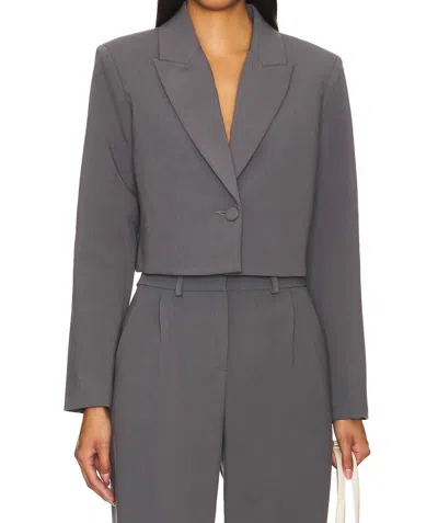 AMANDA UPRICHARD REGGIE CROPPED BLAZER IN SLATE