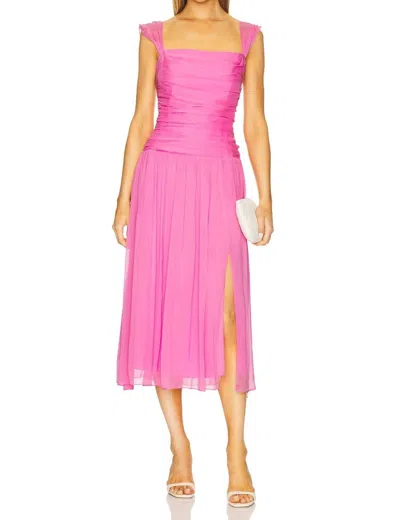 AMANDA UPRICHARD REINE DROP WAIST MIDI DRESS IN COSMOPOLITAN