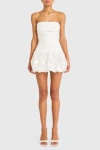 Amanda Uprichard Rendezous Strapless Bubble Hem Minidress In White