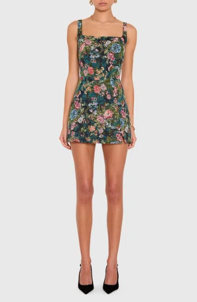 Amanda Uprichard Rhonda Floral Tapestry Romper In Multi