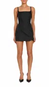 Amanda Uprichard Rhonda Mini Skort Romper In Black In Black