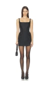 Amanda Uprichard Rhonda Mini Skort Romper In Black In Black