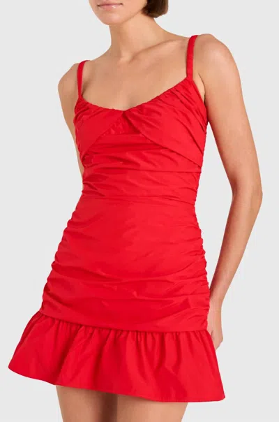 Amanda Uprichard Riello Skort Romper In Candy Apple In Red