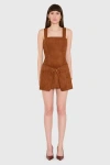 Amanda Uprichard Robin Romper In Chestnut