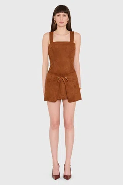 Amanda Uprichard Robin Romper In Chestnut