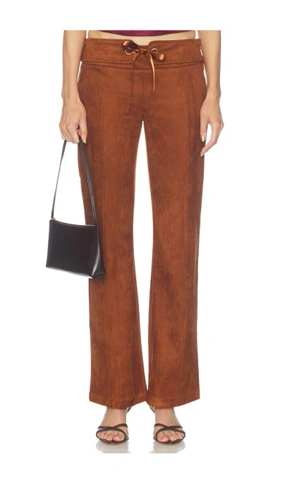 Amanda Uprichard Robin Suede Pants In Brown