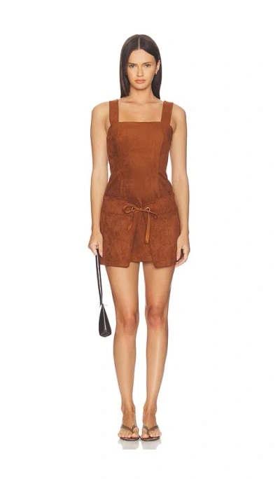 Amanda Uprichard Robin Suede Romper In Brown