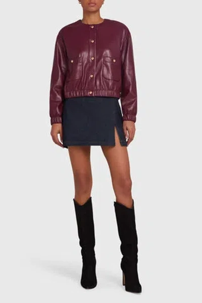 Amanda Uprichard Rocco Jacket In Burgundy