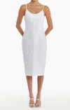 Amanda Uprichard Rocco Midi Dress In White Wash In White