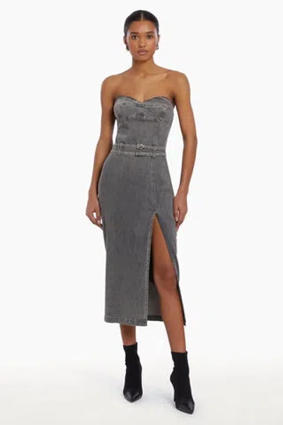 Amanda Uprichard Rogan Dress In Dark Grey Wash