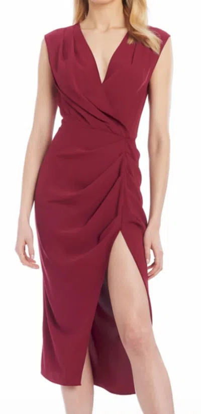 Amanda Uprichard Roma Dress In Malbec In Red