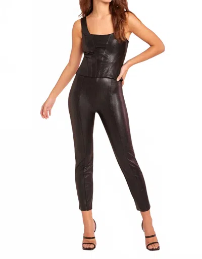 AMANDA UPRICHARD ROMANA LEATHER LEGGINGS IN BLACK