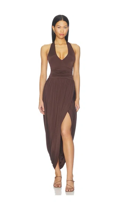 Amanda Uprichard Rosado Midi Dress In Brown