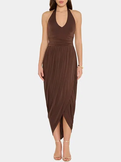 Amanda Uprichard Rosado Midi Dress In Cocoa In Brown