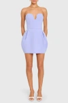 Amanda Uprichard Rosiella Pluge Neck Strapless Cocktail Minidress